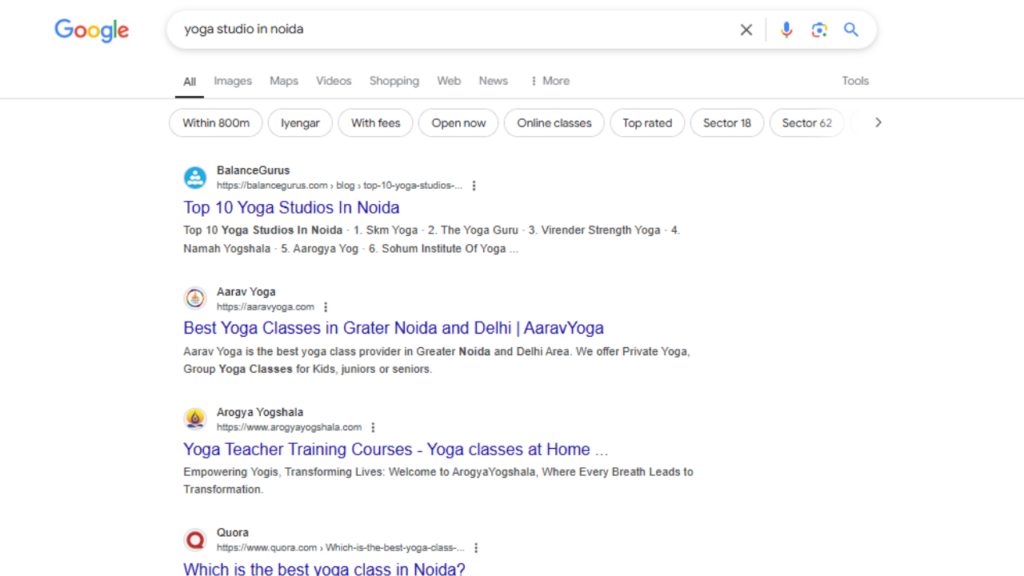 Digital Marketing for Yoga Studio